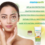 meultsns80 - Mamaearth Ultra Light Indian Sunscreen SPF50 PA+++ (80g) - Looknstyle