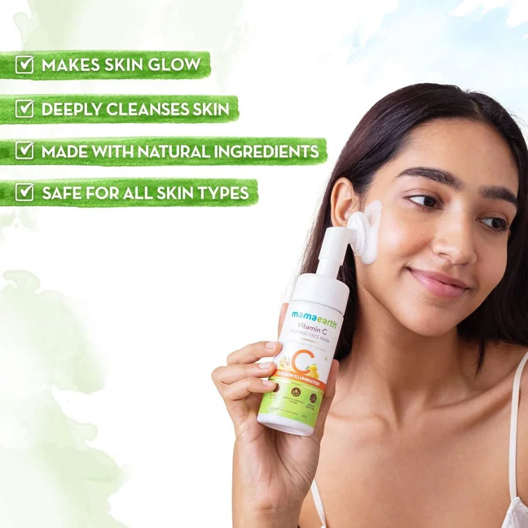 utanfofw - Mamaearth Vitamin C Foaming Face Wash with Vitamin C & Turmeric (150ml) - Looknstyle