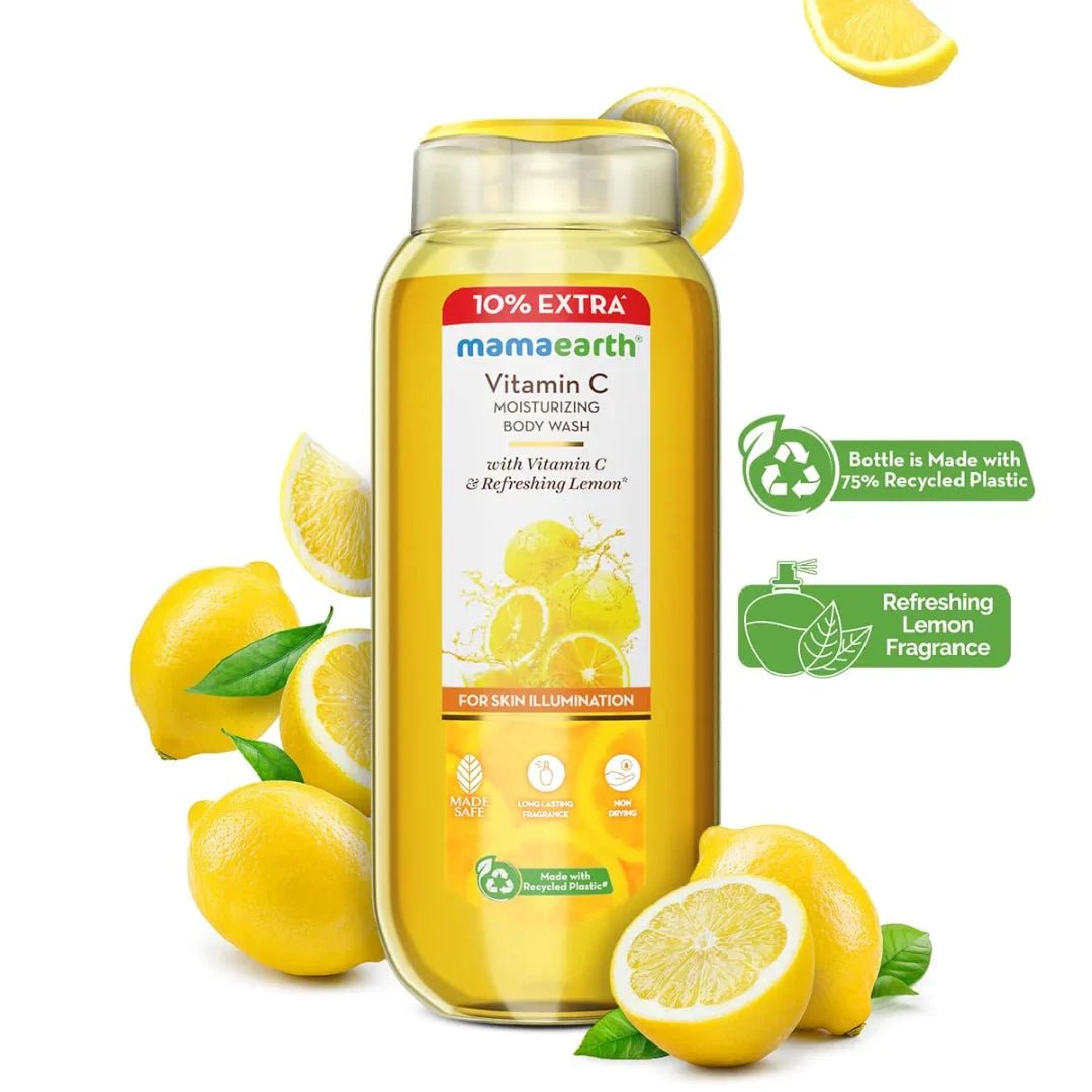 mavicbw - Mamaearth Vitamin C Moisturizing Body Wash with Vitamin C & Refreshing Lemon for Skin Illumination (275ml) - Looknstyle