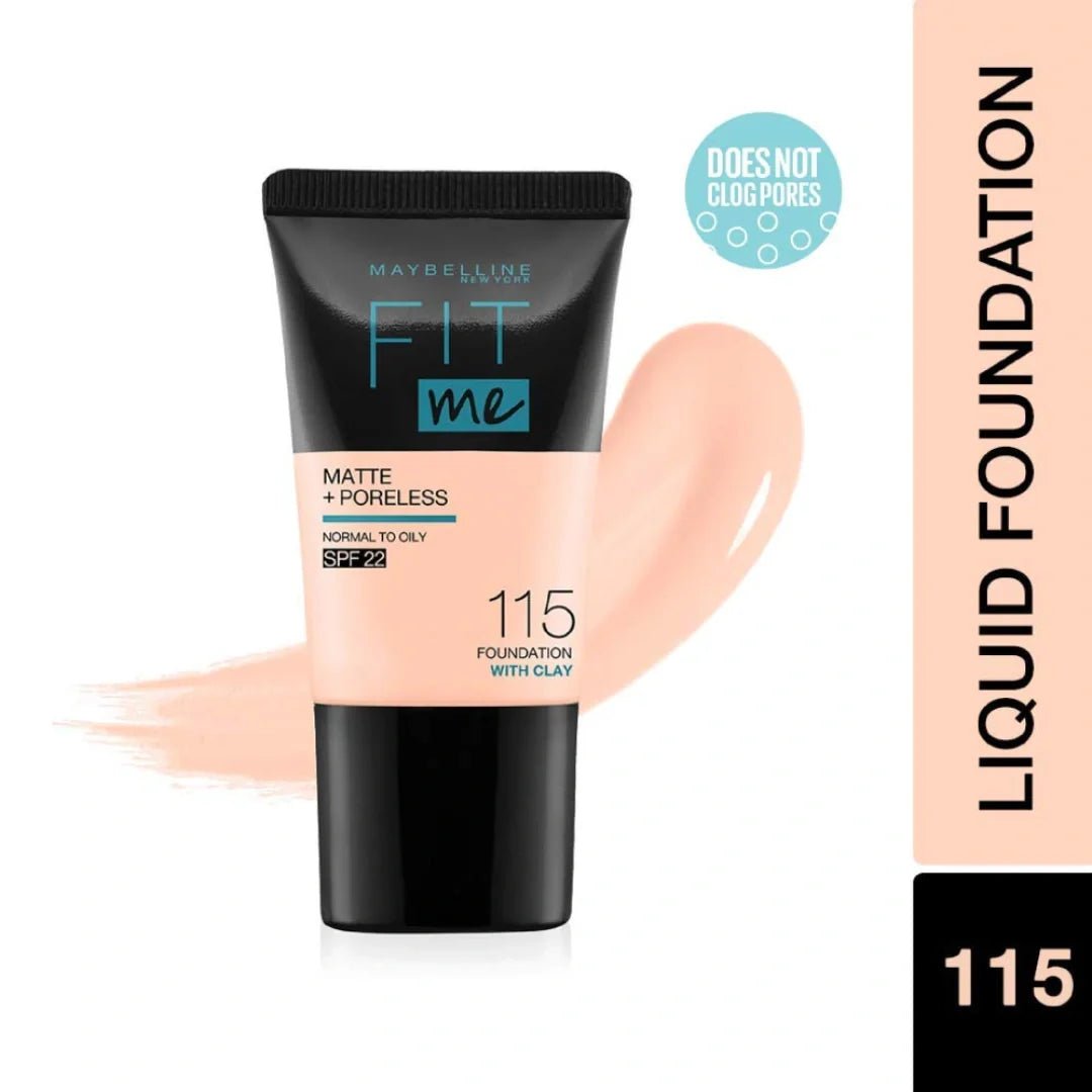 mnyfoud-115 - Maybelline New York Fit Me Matte+Poreless Foundation 18 ml - 115 Ivory - Looknstyle