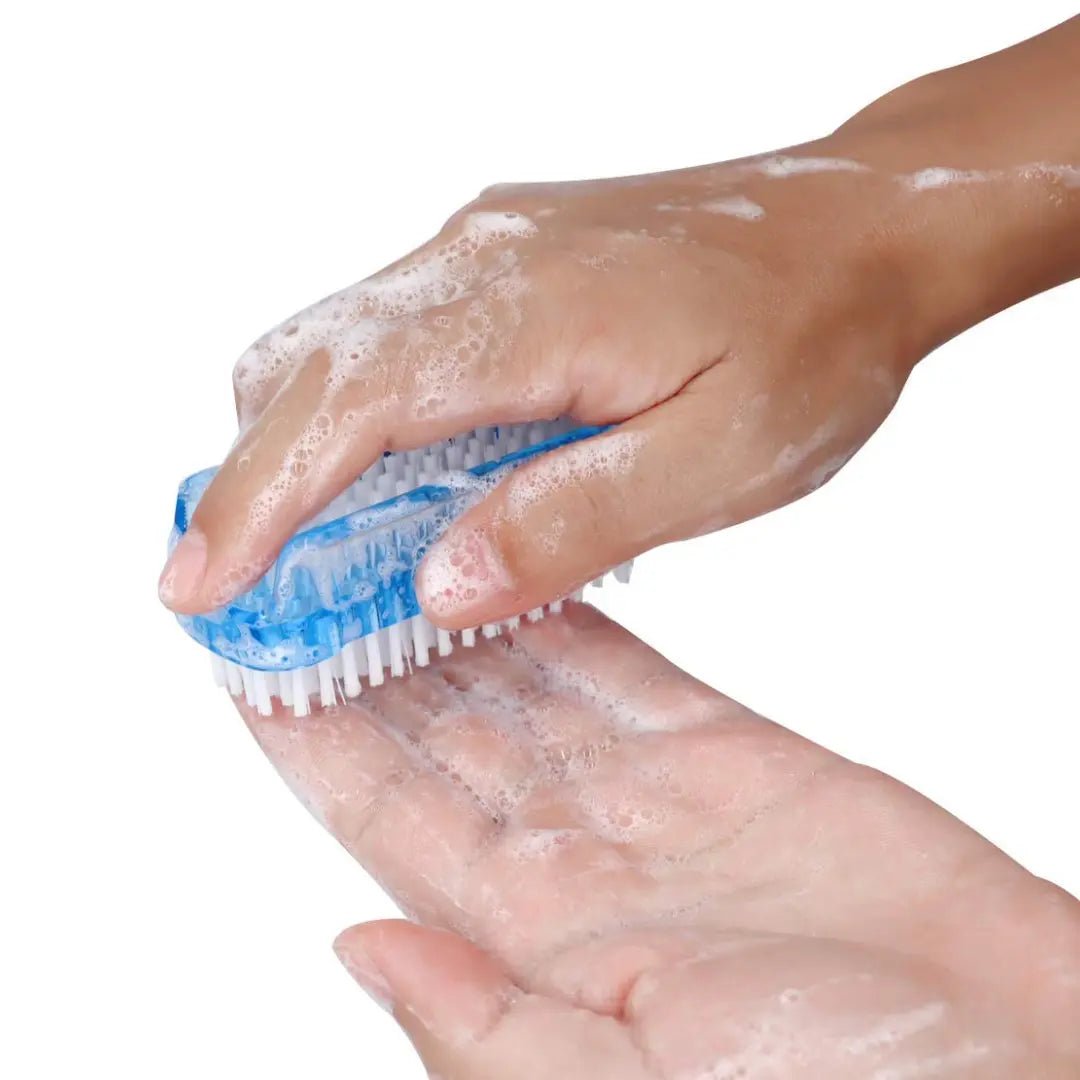 VEGANAILBRUSHNB-02 - MEPOINT Nail Brush Two Sided Hand Fingernail Cleaner Pedicure Scrub Foot Brushes Toes Cleaning Tool For Women - Looknstyle
