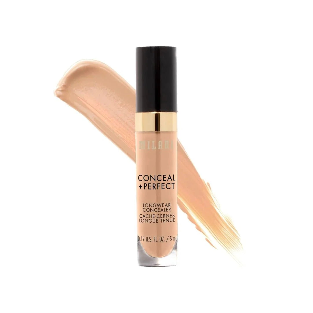 Milani Conceal + Perfect Long Wear Cream, Liquid Luminous Concealer (Medium Beige, 5 ml) - Deals999