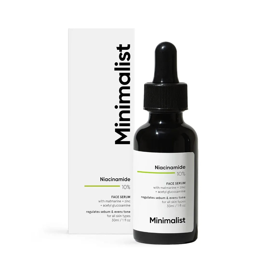 minNIA10-Minimalist 10% Niacinamide Face Serum for Acne Marks, Blemishes & Oil Balancing with Zinc | Skin Clarifying Anti Acne Serum for Oily & Acne Prone Skin (30 ml (Pack of 1))-Looknstyle