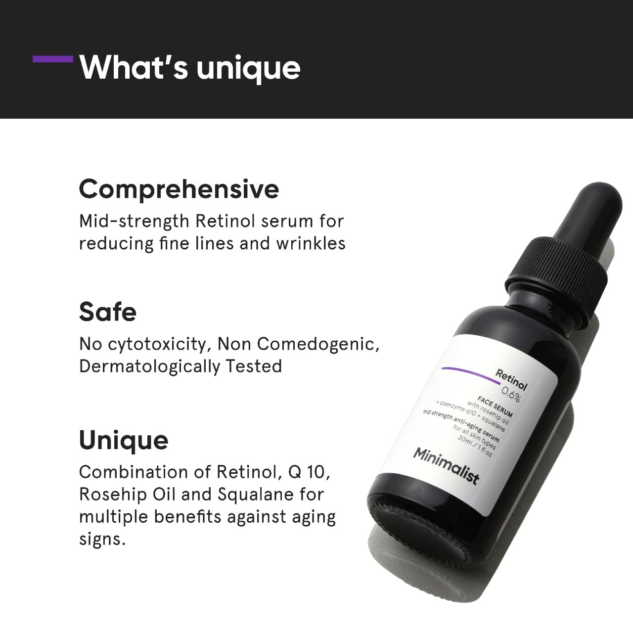 minRETI6 - Minimalist Retinol 0.6% Mid - Strength Anti Aging Face Serum For Unisex, Reduces Fine Lines & Wrinkles, Medium Strength Retinol Formula (Pack Of 1) - Looknstyle