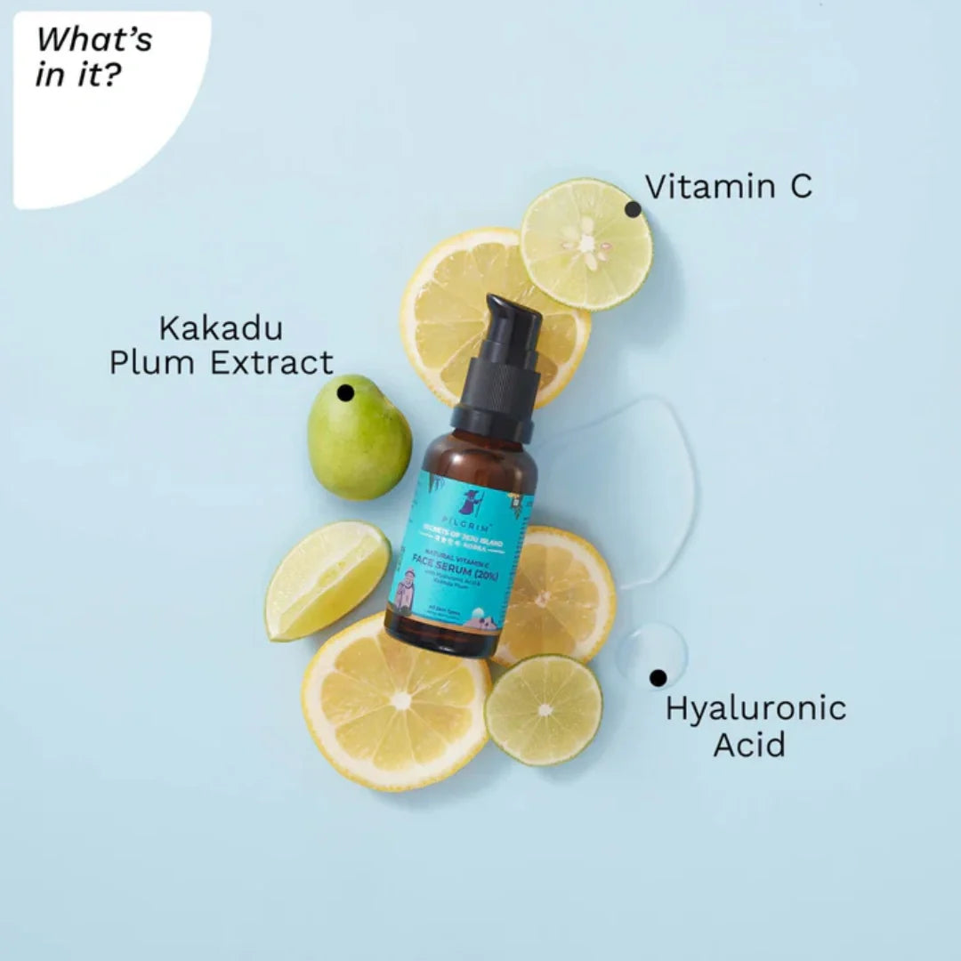 Pilgrim Korean 20% Vitamin C Face Serum with Hyaluronic Acid & Kakadu Plum (30ml)