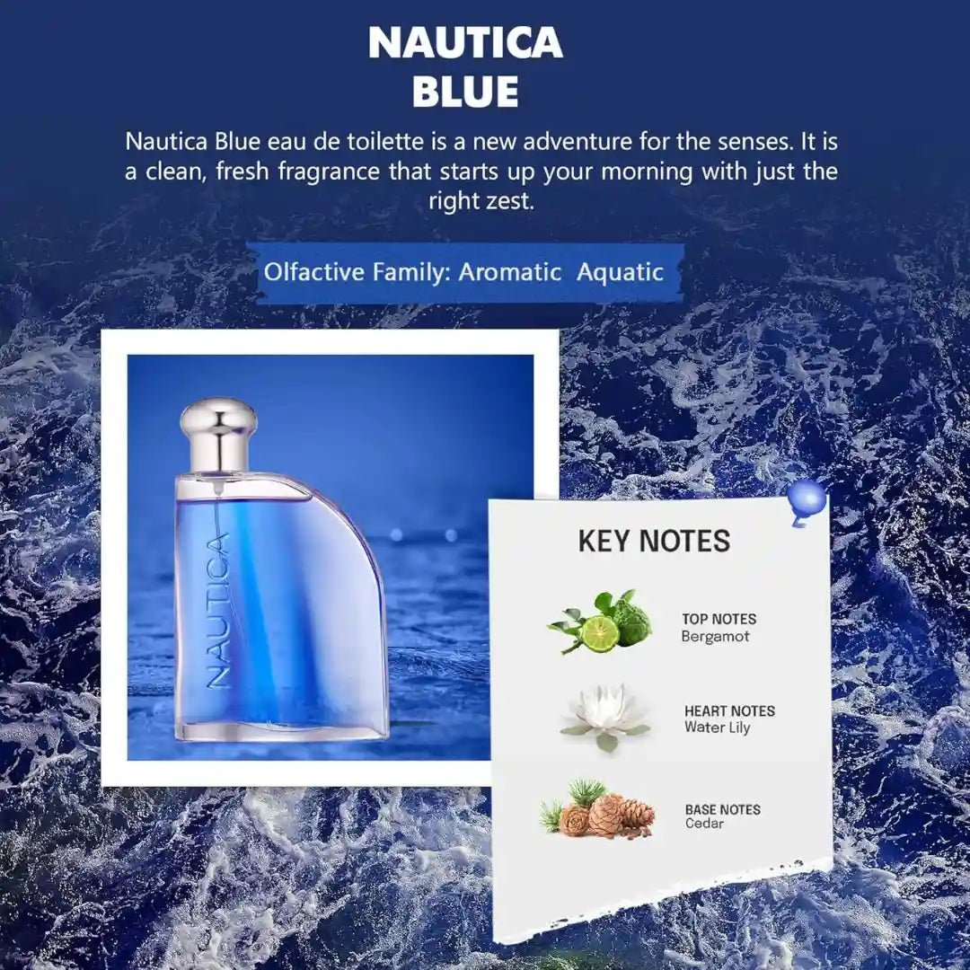 na9 - Nautica Blue Eau De Toilette Liquid - 100 Ml (For Men, Aromatic) - Looknstyle
