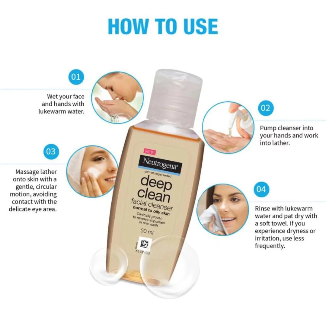 nedepcl - Neutrogena Deep Clean Facial Cleanser, 50ml - Looknstyle