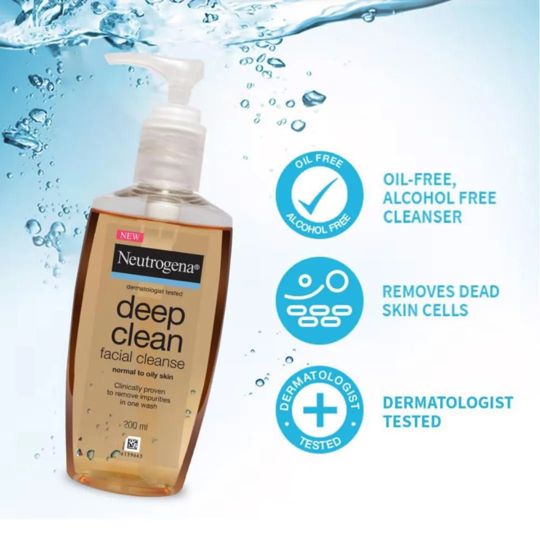 nutro4 - Neutrogena Deep Clean Facial Cleanser - Normal To Oily Skin (200ml) - Looknstyle