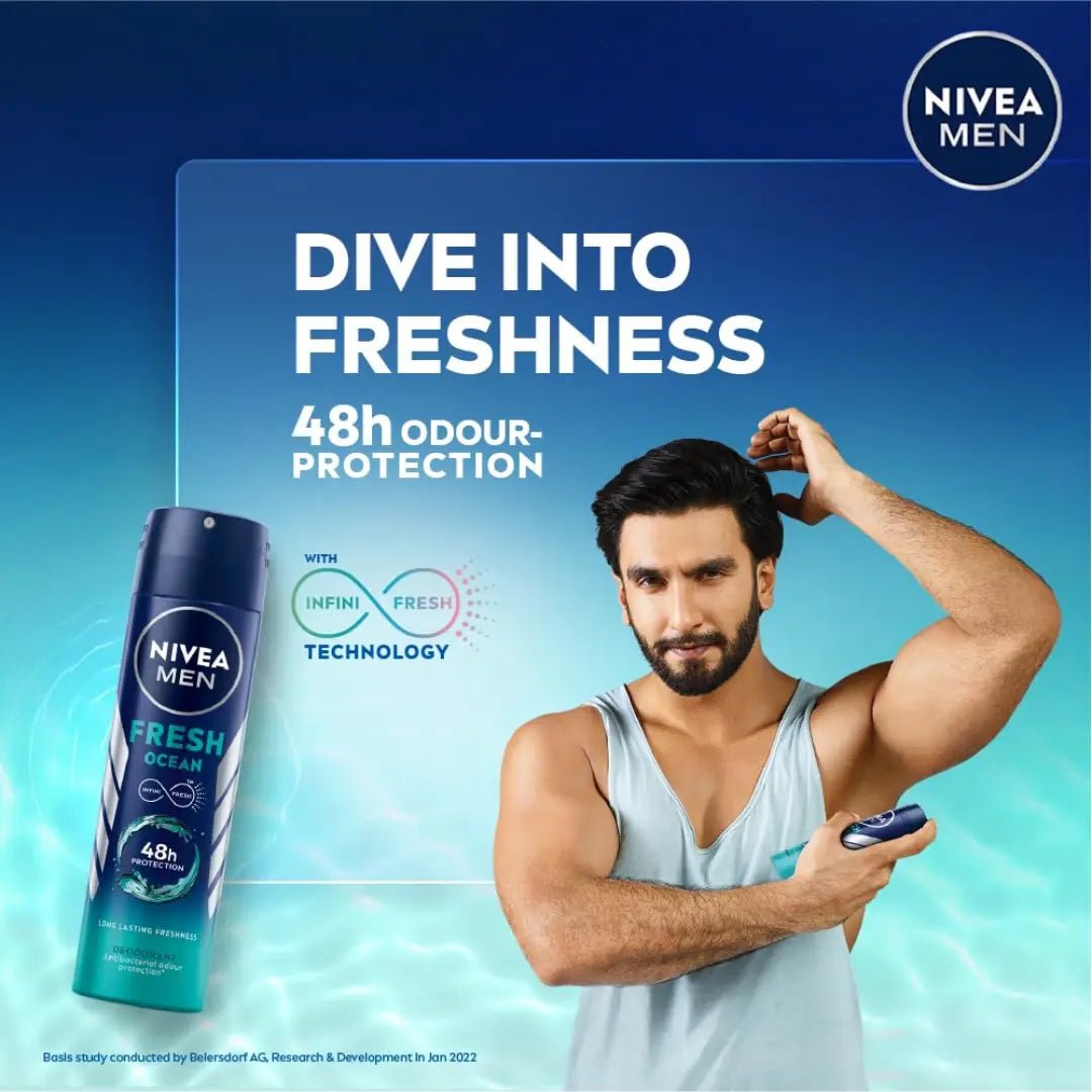 nv6 - NIVEA Fresh Ocean Deodorant For Men - 150ml (Pack of 3) - Looknstyle