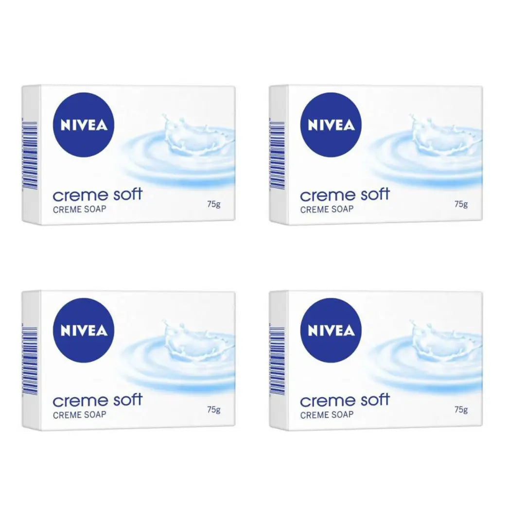 NIVEA Soap, Creme Soft, For Hands And Body,75 g (Pack of 4)