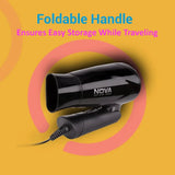 nhp8100 - Nova NHP 8100 Silky Shine 1200 Watts Hot and Cold Foldable Hair Dryer - Black - Looknstyle