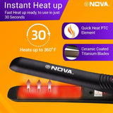 nstrai - Nova Pro Shine NHS 842 Hair Straightener (Purple) - Looknstyle