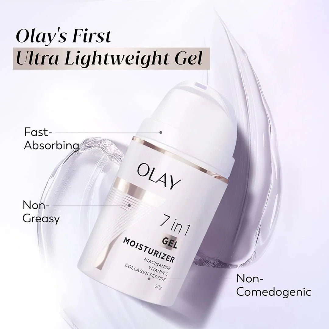 Olay 7in1 Ultra - light Gel Moisturizer | Niacinamide, Vitamin C, Collagen Peptides (50g) - Deals999