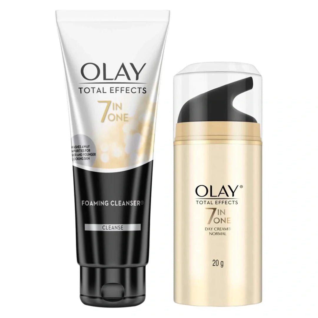 olcrmclsr - Olay Day Cream Total Effects 7 in 1, Anti - Ageing Moisturiser, 20g & Olay Face Wash Total Effects 7 in 1 Exfoliating Cleanser, 100g - Looknstyle