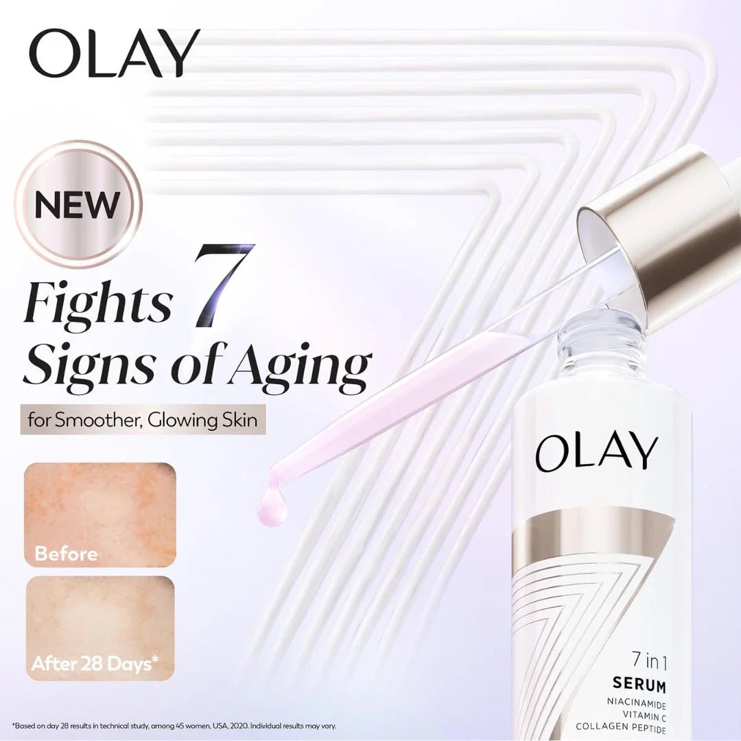 ol7insrm - Olay 7in1 Ultra - light Face Serum | Niacinamide, Vitamin C, Collagen Peptides (30ml) - Looknstyle