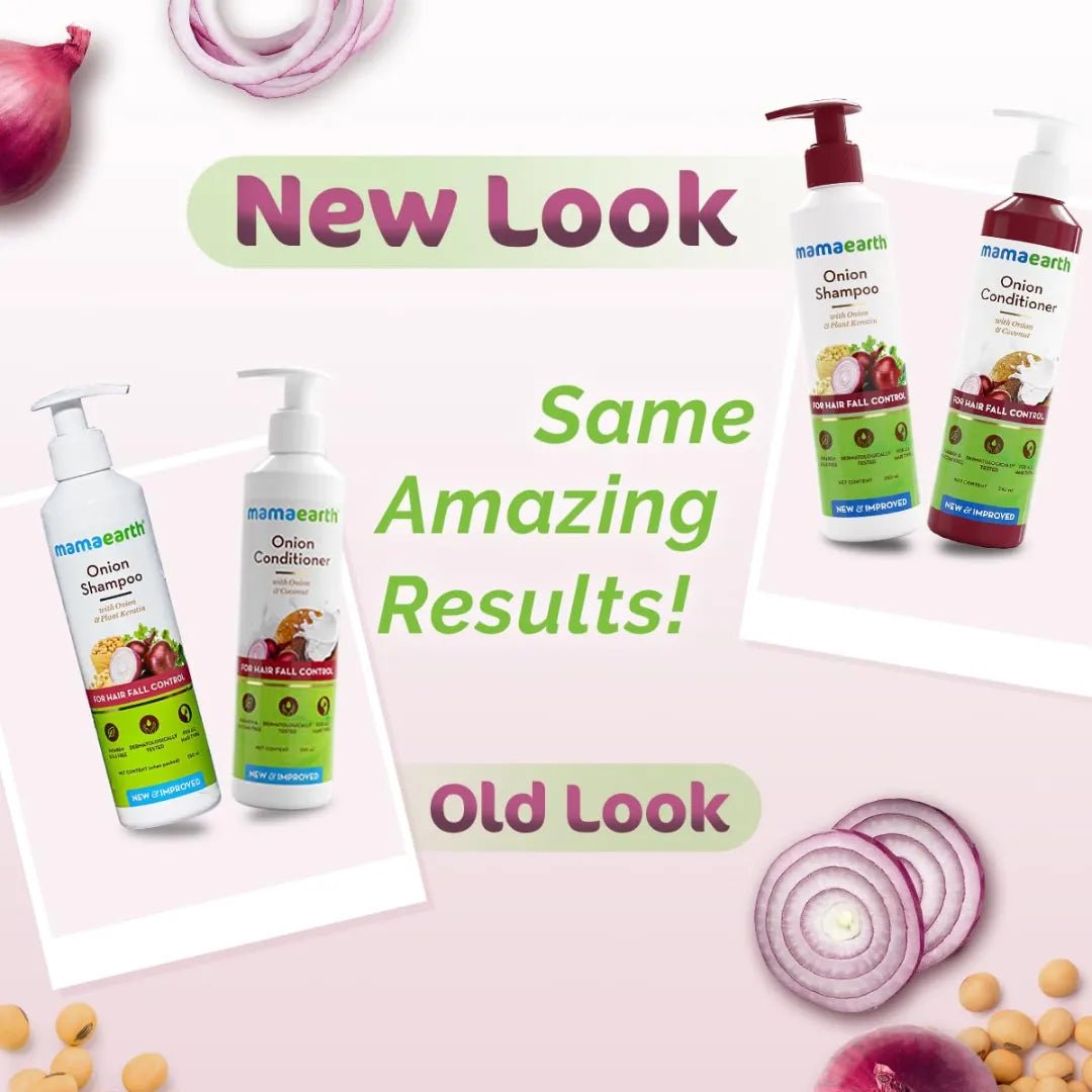 mmonismpcod - Mamaearth Onion Anti Hairfall Combo (Shampoo and Conditioner) - 250ml each - Looknstyle