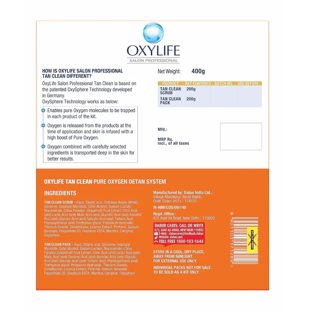 oxlyf121 - OxyLife Salon Professional Tan Clean, 400g - Looknstyle
