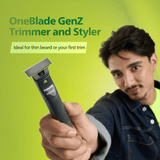  - Philips One Blade Face Hybrid Trimmer & Shaver For Men|Best Zero Trim For Face|No Skin Irritation As Blade Never Touches Skin|Dual Protection Technology|Designed For Genz|2Year Warranty - Qp1424/10 - Looknstyle