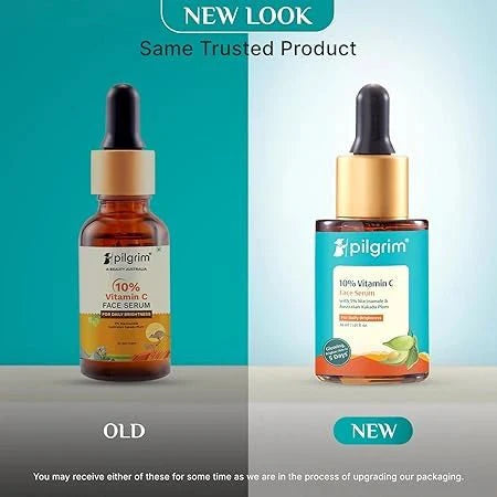Pilgrim 10% Vitamin C Serum 30ml for Glowing Skin|With 5% Niacinamide, Hyaluronic & Glycolic Acid|Fades Dark Spots, Pigmentation|For All, Oily, Combination, Normal Skin |Beginner Friendly - Men, Women - Deals999