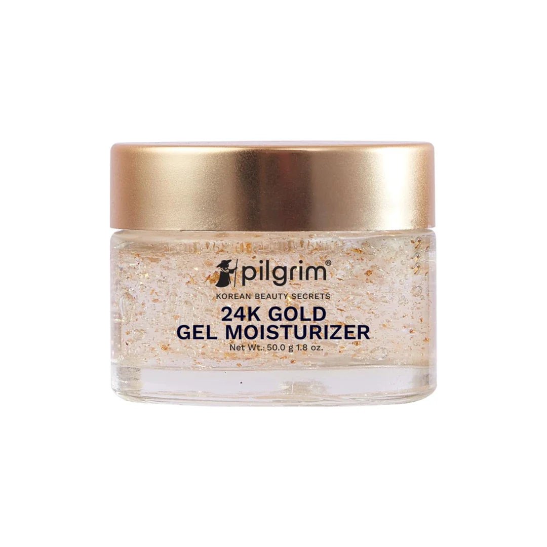 plglmois - Pilgrim 24k Gold Gel Moisturizer with Hyaluronic Acid & Alpha Arbutin for men & women 50gm - Looknstyle