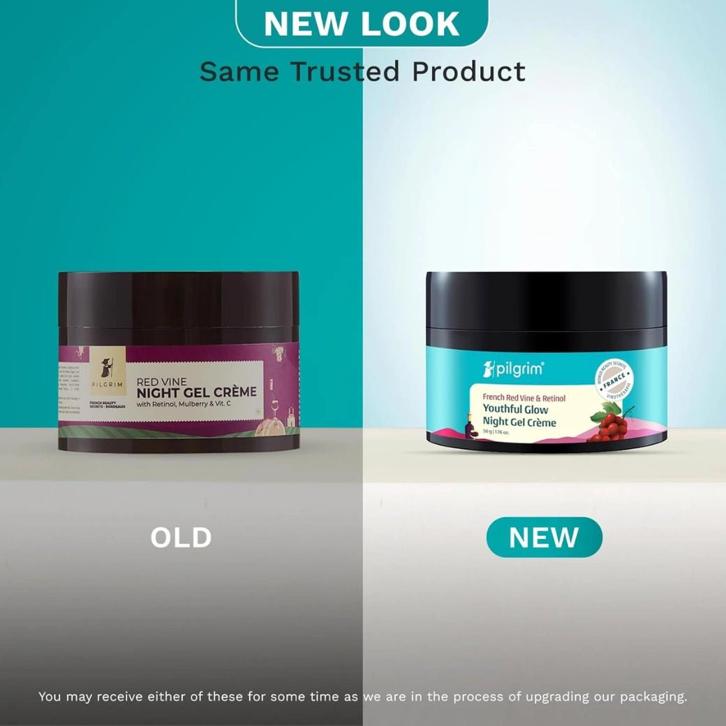 pilcream-PILGRIM French Red Vine Anti Aging Night Cream for women with Retinol, Mulberry & Vitamin C For Glowing Skin & Skin Repair| Retinol Night cream for oily, dry & sensitive skin|Anti aging cream| For Women and Men I 50g-Looknstyle