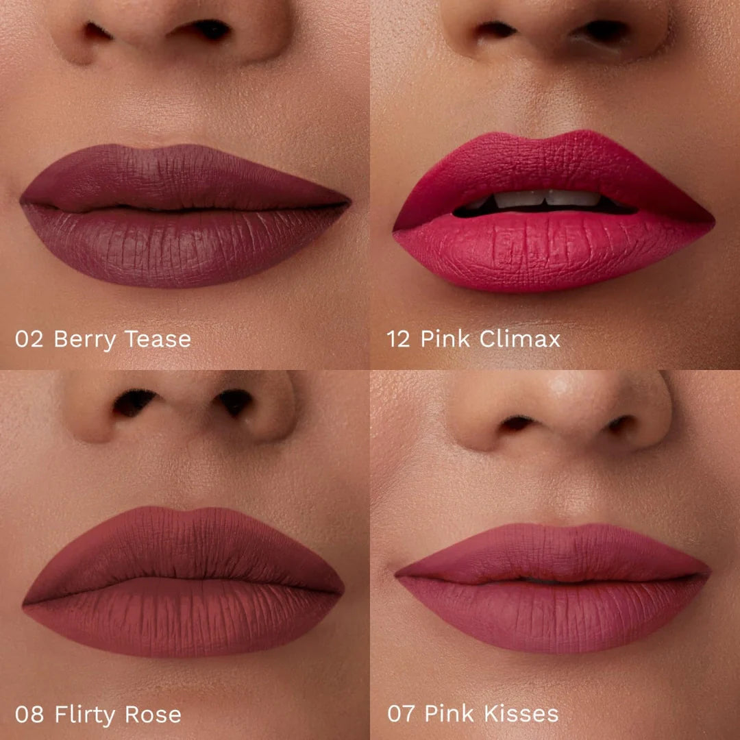 Pilgrim Matte Mini Liquid Lipstick 4 in 1 Pack Smudgeproof, Hydrating & Lightweight (The Pink Sin, 4 ml)