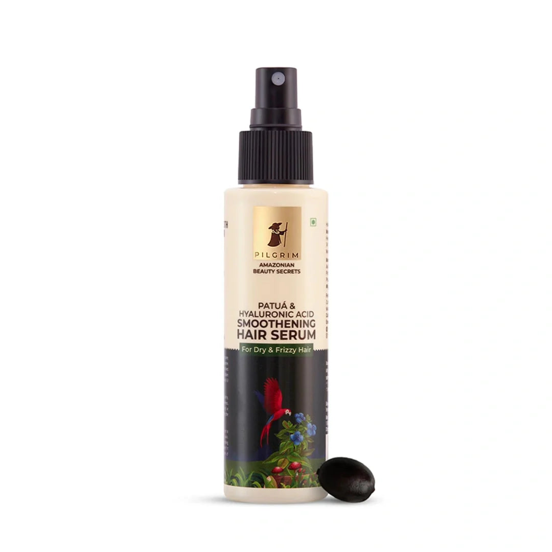 PILGRIM Amazonian Patu & Hyaluronic Acid Smoothening Hair Serum For Dry & Frizzy Hair, Serum For Hair Smoothening, Hydrates & Detangles, Smoothens Rough Ends, Hair Serum For Unisex, 100ml