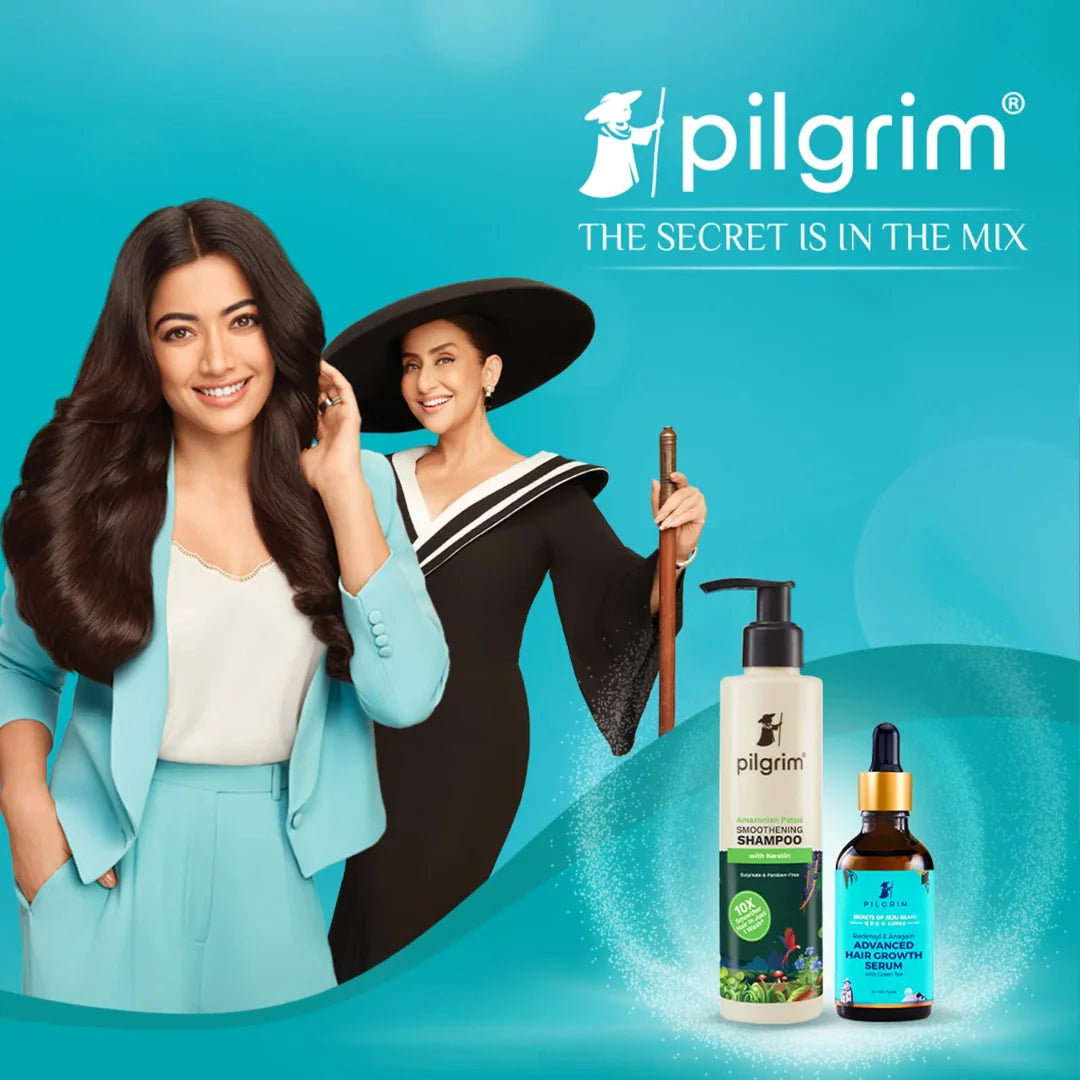 PILGRIM Amazonian Patu & Hyaluronic Acid Smoothening Hair Serum For Dry & Frizzy Hair, Serum For Hair Smoothening, Hydrates & Detangles, Smoothens Rough Ends, Hair Serum For Unisex, 100ml