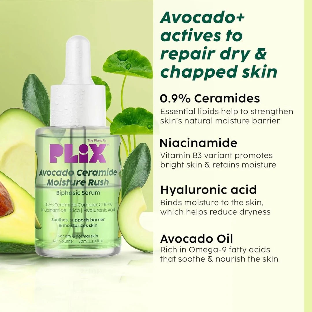 PLIX - THE PLANT FIX Avocado Ceramide Moisture Rush Biphasic Serum 30ml - Deals999