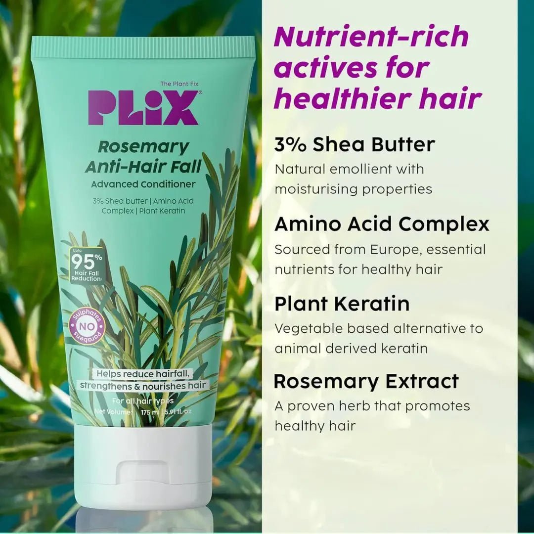 plhscod2 - PLIX - THE PLANT FIX Rosemary Anti Hairfall Regime| Advanced Shampoo - 200ml & Conditioner - 175ml - Looknstyle