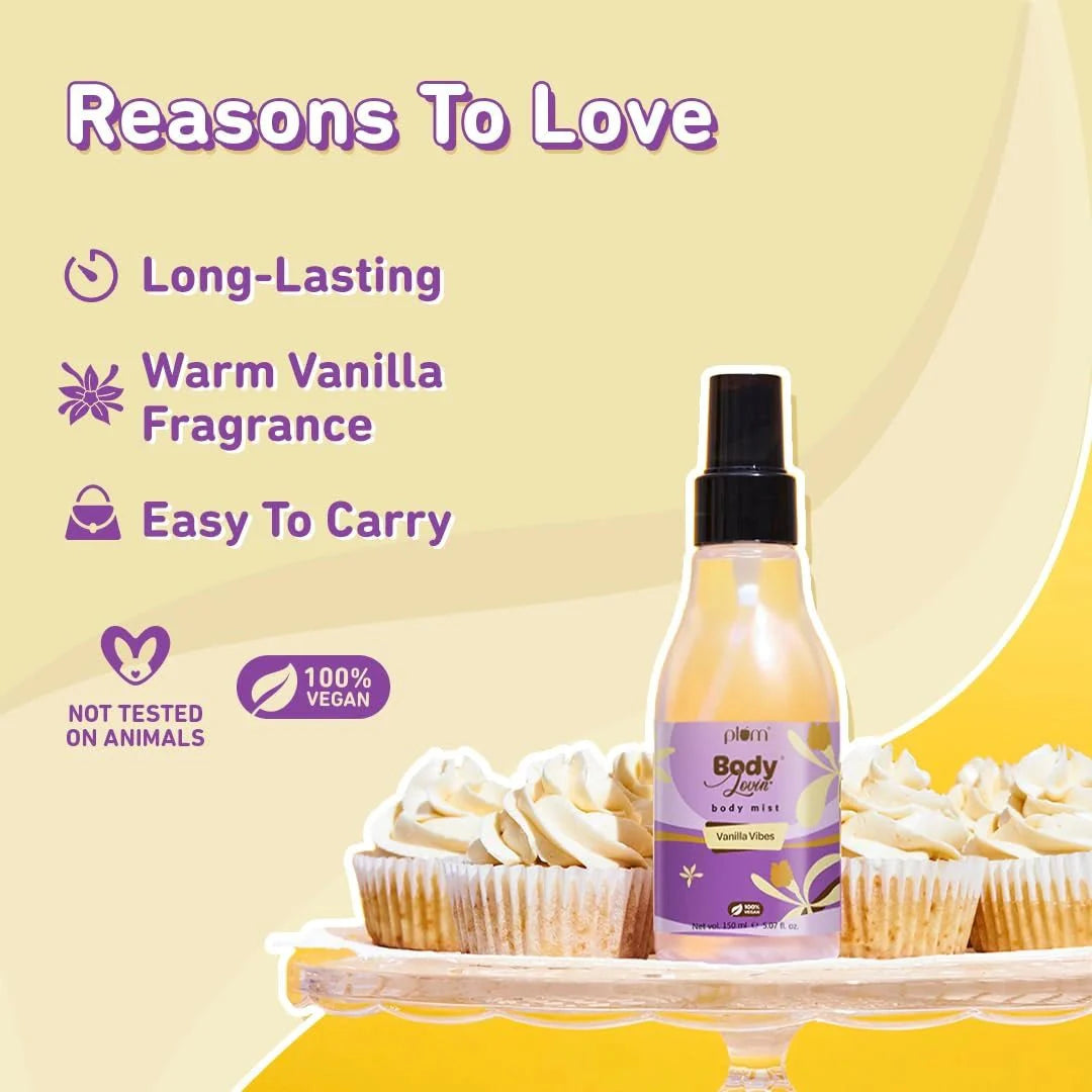 Plum BodyLovin' Smokin' Vanilla Body Mist | Long Lasting Spicy Fragrance for Women & Men With Honeysuckle, Musk | High on Fun | Travel - Friendly Perfume Spray 150 ml - Deals999