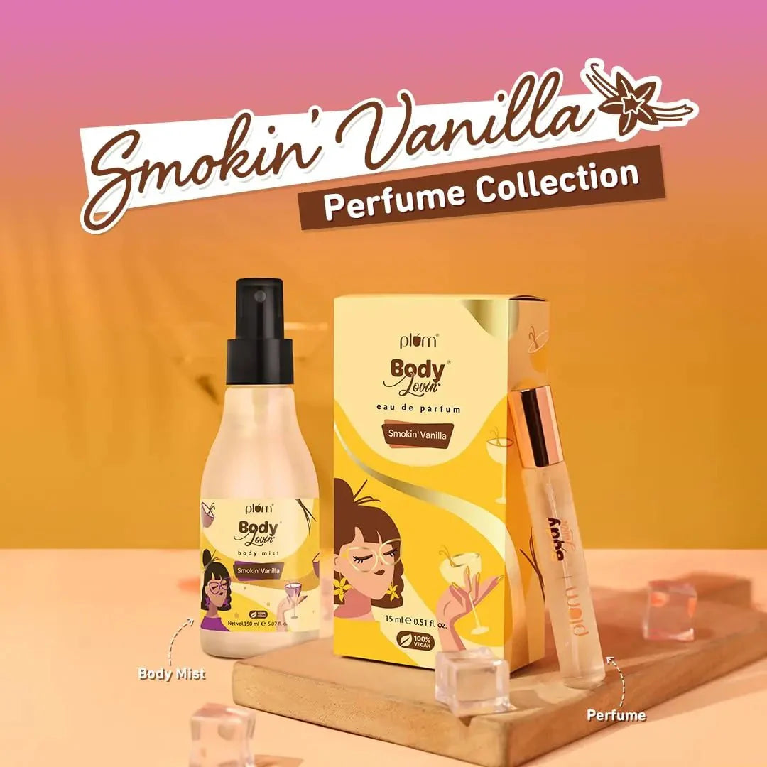 Plum BodyLovin | Smokin' Vanilla Eau De Parfum | Warm Long Lasting Vanilla Fragrance | Perfume Body Spray for Women | Vegan & Paraben Free | Travel Friendly | Sweet Scent | 15ml - Deals999