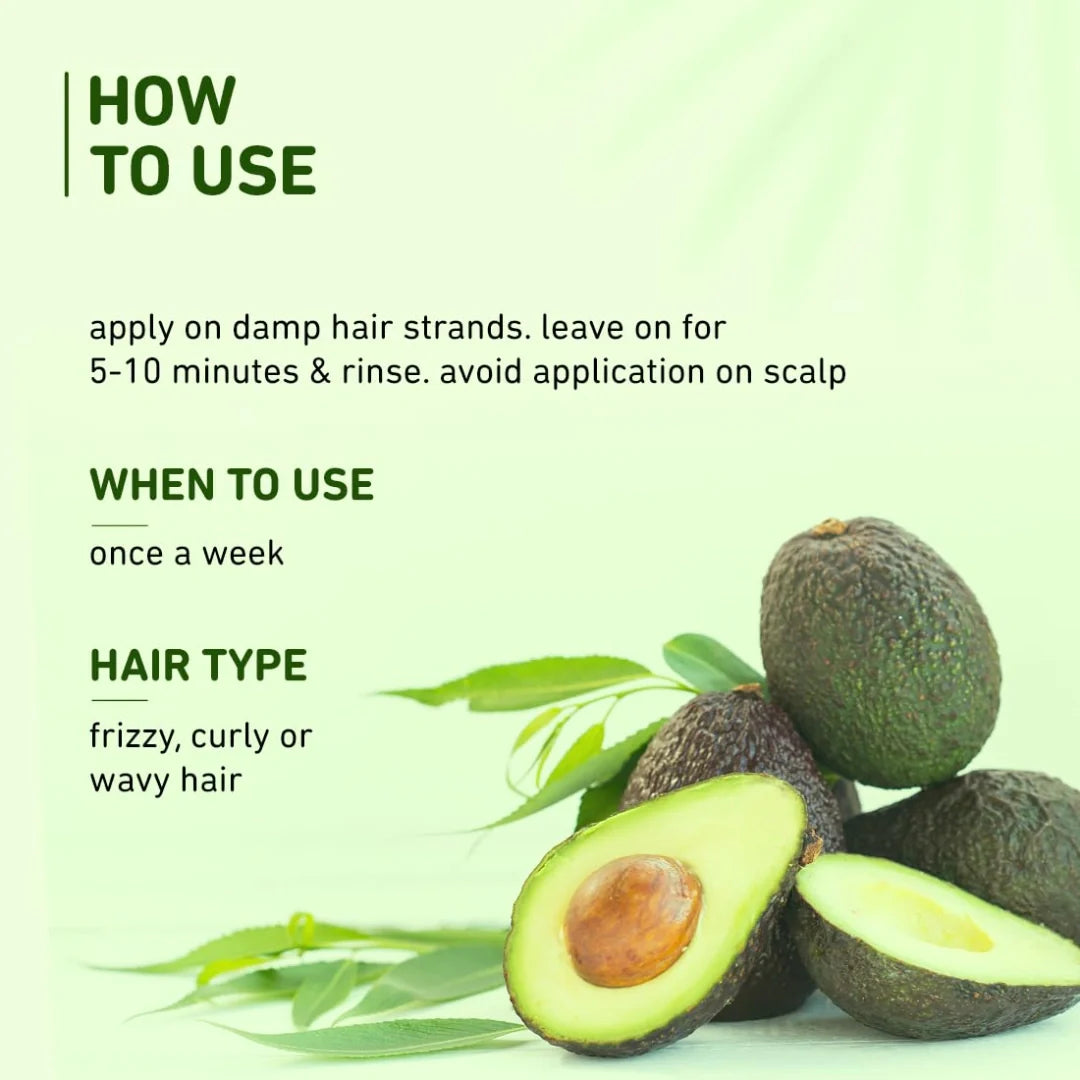 Plum Avocado NourishUp Hair Mask For FrizzFree Hair Contains Avocado Oil Argan Oil Shea Butter Hair Spa Treatment For Smooth Hair 100 Vegan, White, 250 gram