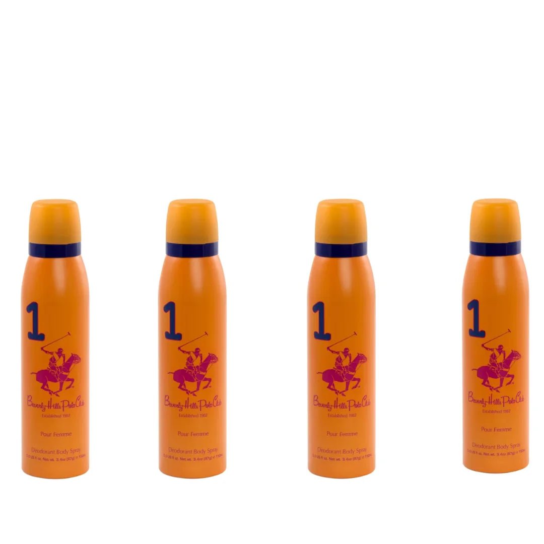 plwmndo14 - Beverly Hills Polo Club No.1 deodorant for women 150ml (pack of 4) - Looknstyle