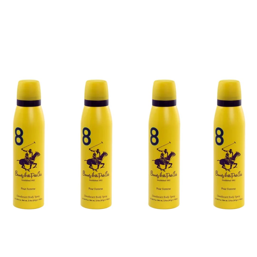 plodowmn82 - Beverly Hills Polo Club No.8 deodorant for women 150ml (pack of 4) - Looknstyle