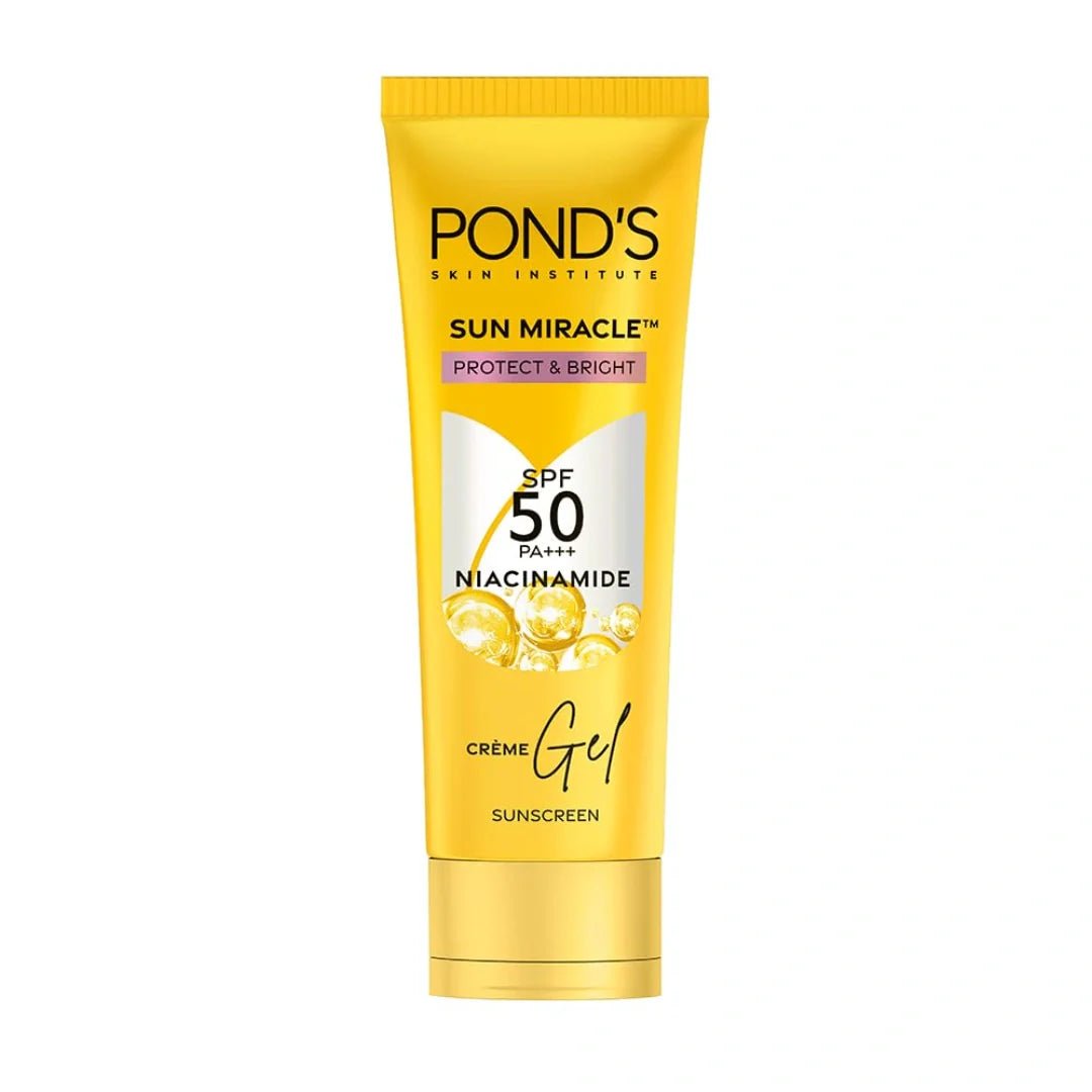 poniacrmgl - POND’S Sun Miracle SPF 50 PA+++ Crème Gel Sunscreen - Protect & Bright, With 3% Niacinamide (50g) - Looknstyle