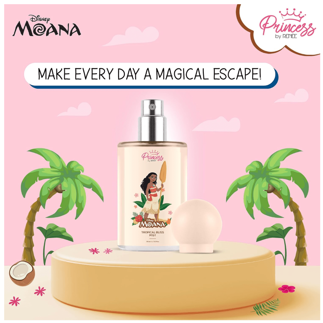 Reneetropicalblissmist - Princess by RENEE Disney Moana Tropical Bliss Fragrance Body Mist, Mild & Long Lasting Scent with Fruity & Floral Notes of Juicy Melon & Sweet Vanilla, Dermatologically Tested, Cruelty - Free, 30ml Visit the RENEE Store - Looknstyle