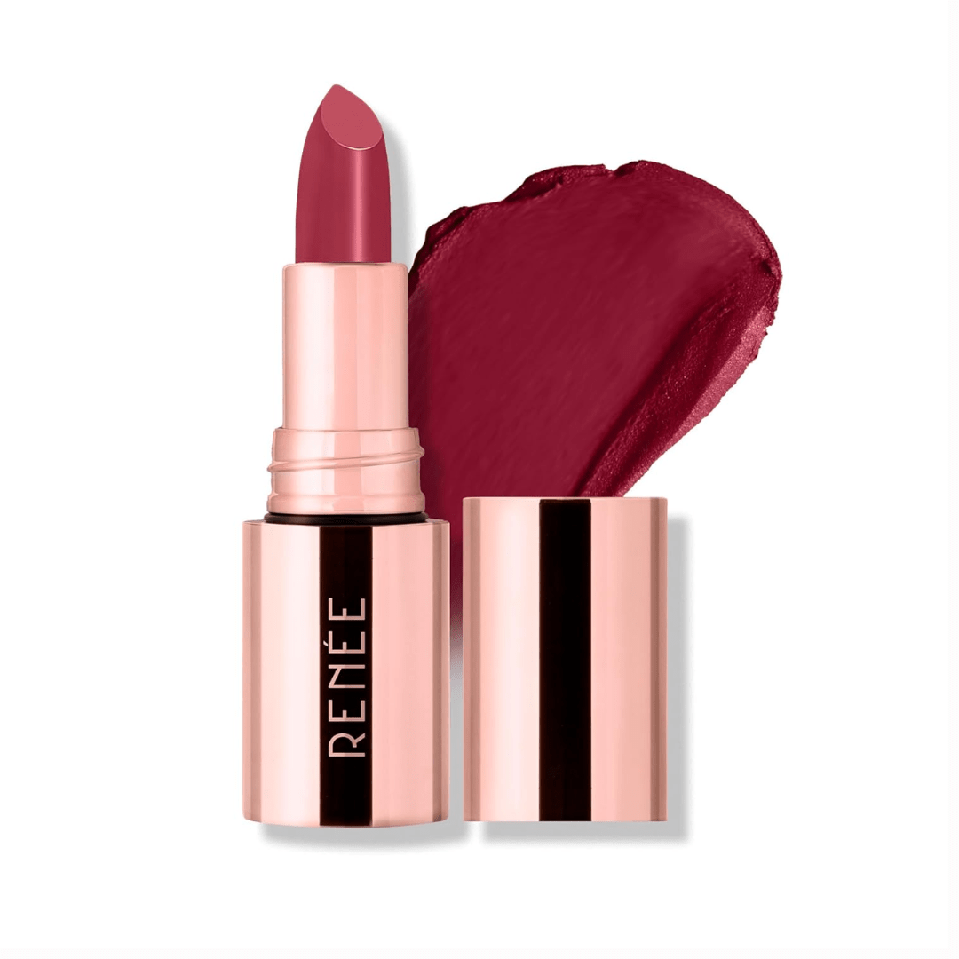 RENEEEVERSTAYBERRYBLAZE04 - RENEE Everstay Matte Lipstick - Red Scarlet, Long Stay, Hydrating & Non - Drying, Smudge & Transfer Proof, Lightweight, Intense Pigment, Full Coverage, Vitamin E Infused, for All Occasions, 4.2g - Looknstyle
