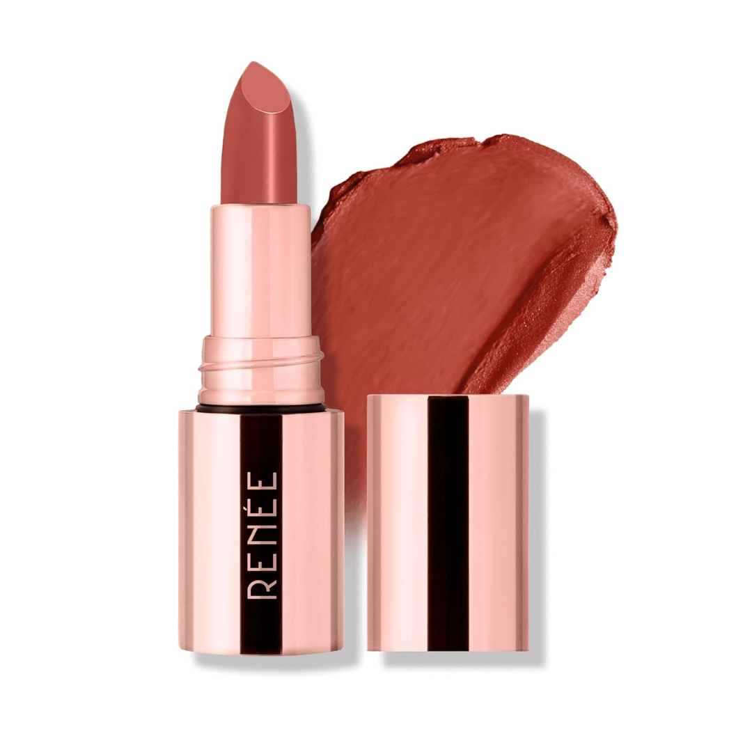 RENEEEVERSTAYNUDELUXE01 - RENEE Everstay Matte Lipstick - Red Scarlet, Long Stay, Hydrating & Non - Drying, Smudge & Transfer Proof, Lightweight, Intense Pigment, Full Coverage, Vitamin E Infused, for All Occasions, 4.2g - Looknstyle