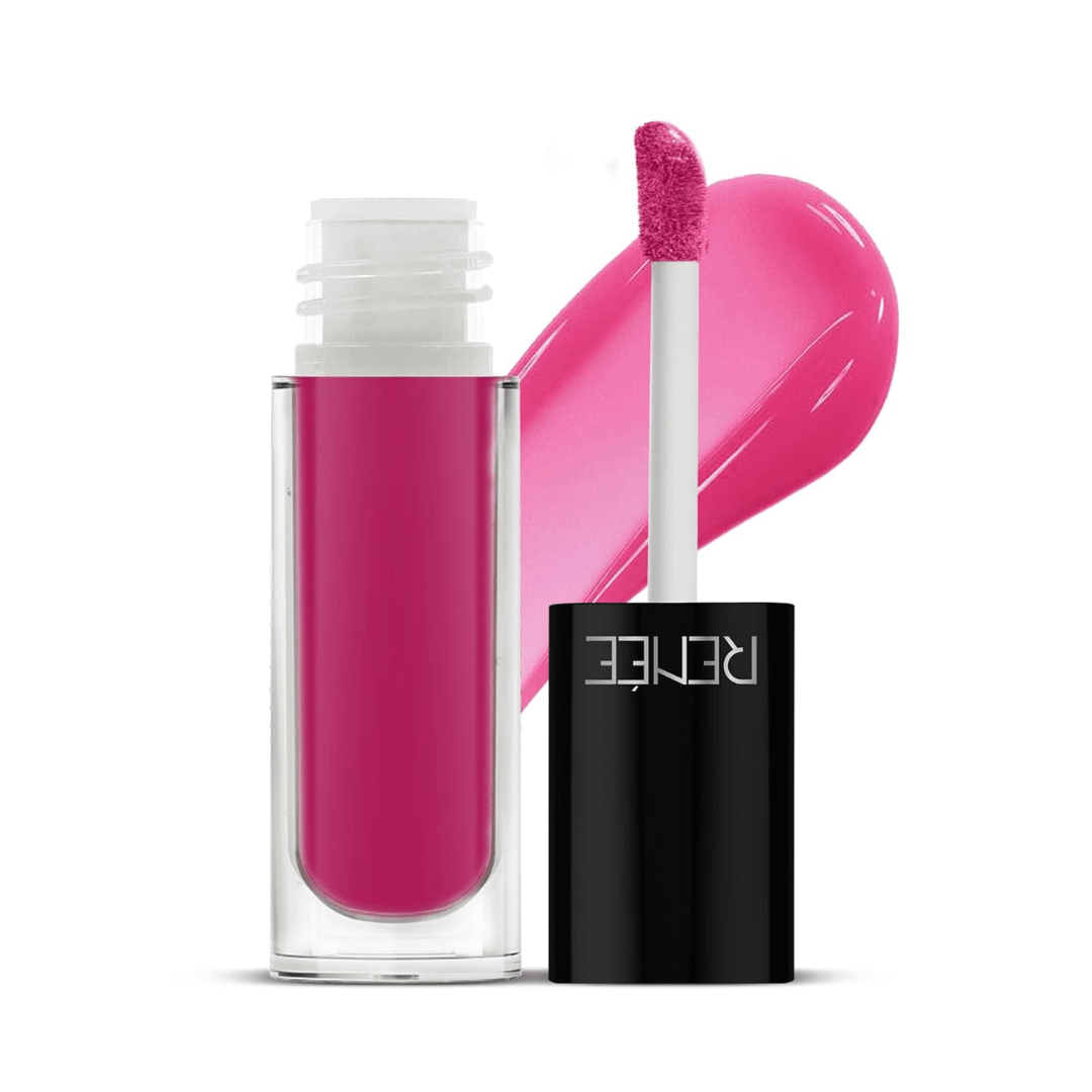 renee hot lips pink - RENEE Hot Lips - Clear Lip Gloss | High - Glossy Shine | Enriched with Vitamin E | Lightweight | Non Sticky | Hydrating Formula | 4.5ml - Looknstyle
