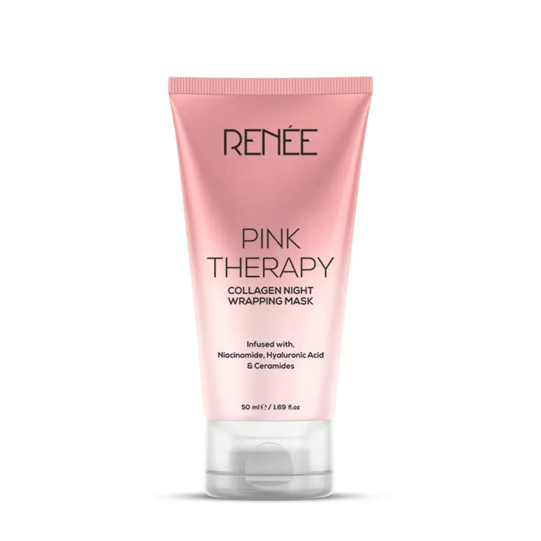 RENEE Pink Therapy Collagen Night Wrapping Face Mask | For Young, Hydrated Skin | Texture & Elasticity | Improves Skin Barrier | Hyaluronic Acid & Niacinamide Infused | 50 ml - Deals999