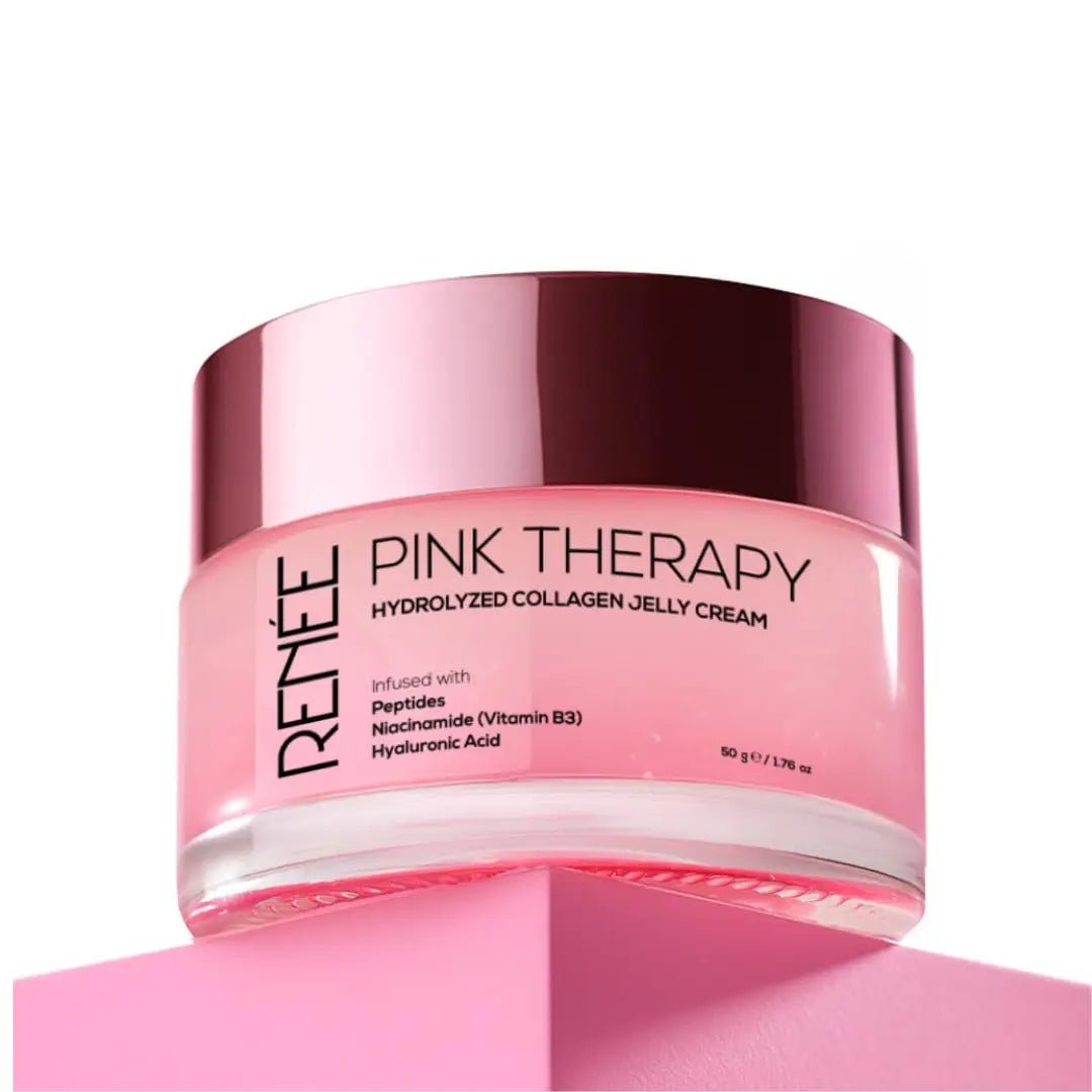 RENEEPINKTHERPYCREAM - RENEE Pink Therapy Hydrolyzed Collagen Sleep Jelly Cream | Hydrates, Repairs, Smoothens & Plumps Skin | Peptides, Niacinamide & Hydrolyzed Collagen Enriched | 50 gm - Looknstyle