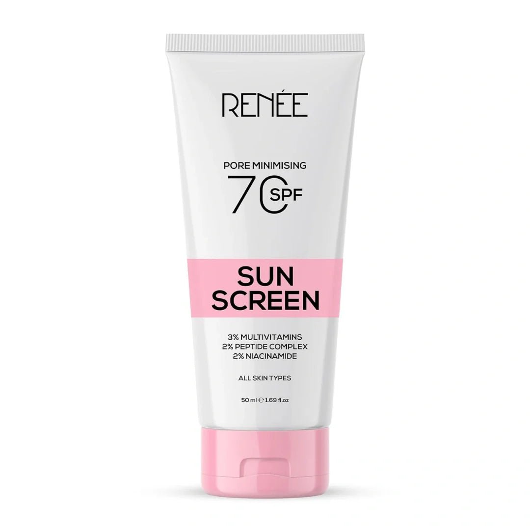 rnesns - RENEE Pore Minimizing Sunscreen Spf 70 With 2% Niacinamide For All Skins, 2% Peptide & 3% Multivitamins, 50Ml - Looknstyle