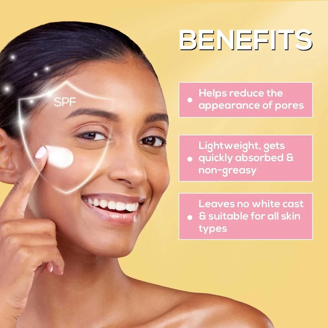 rnesns - RENEE Pore Minimizing Sunscreen Spf 70 With 2% Niacinamide For All Skins, 2% Peptide & 3% Multivitamins, 50Ml - Looknstyle