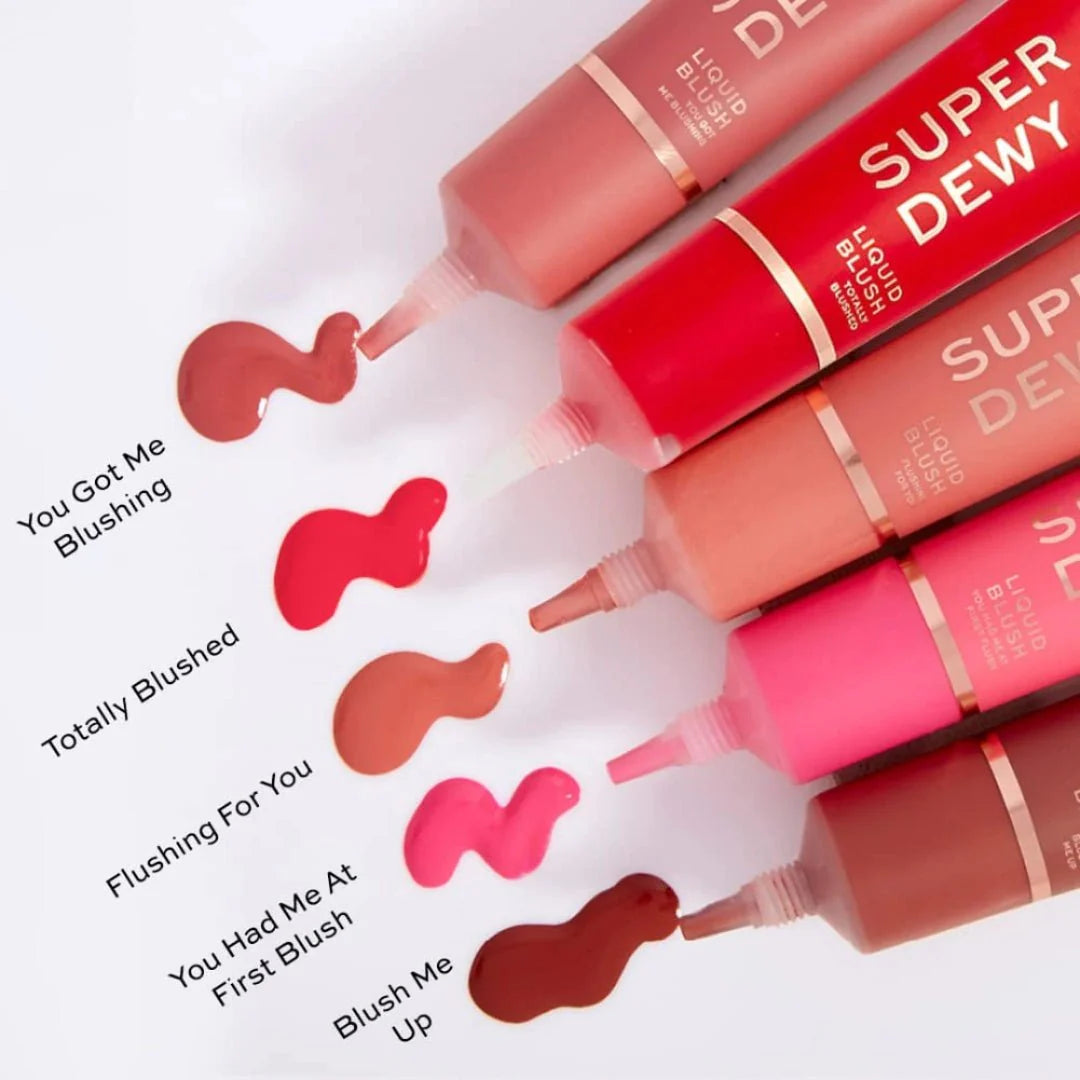 Revolution Superdewy Liquid Blush You Got Me Blushing For Soft Cream Blush Makeup For Cheeks, Long - Wearing, Smudge Proof, Natural - Looking, Dewy Finish, Skin Tint Blush Makeup (Nude Mauve) 15 ml - Deals999