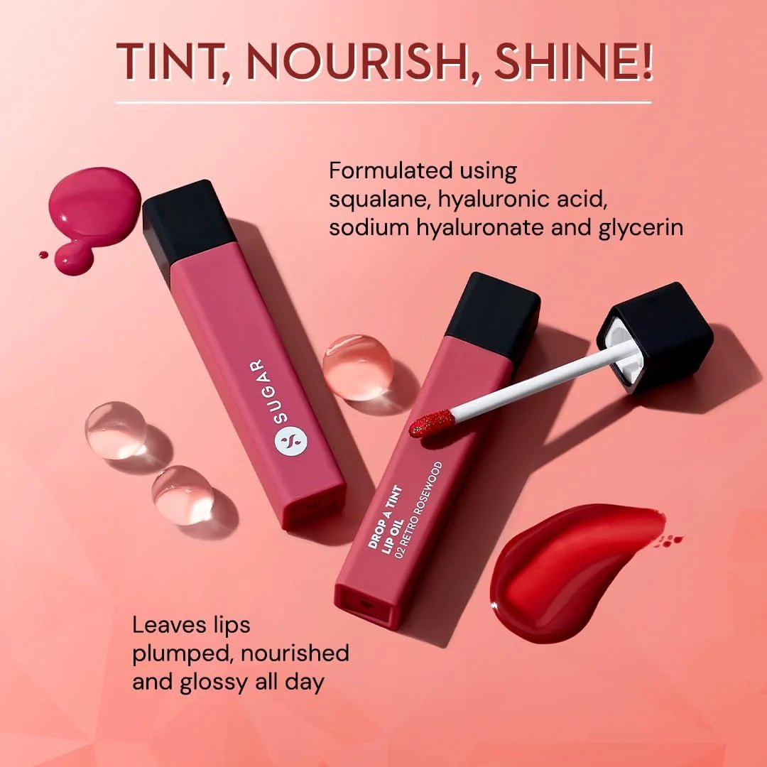 sugar 07 may nd midnight - SUGAR Cosmetics Drop A Tint Lip Oil | Glossy & Tinted | Longlasting | Transferproof & Smudgeproof | (07 Mayan Midnight, 4ml) - Looknstyle