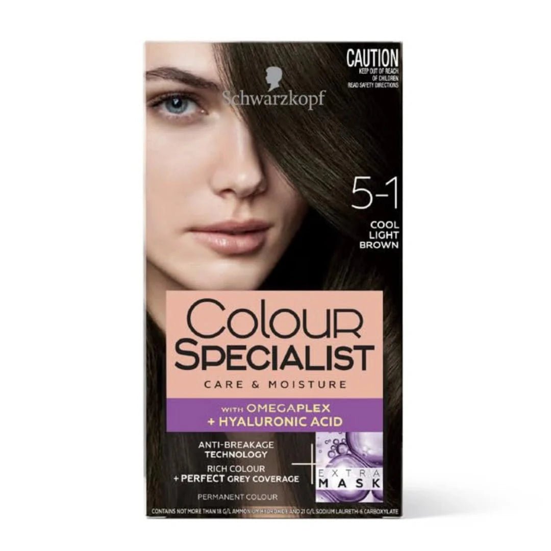 sc5-1n - Schwarzkopf Colour Specialist At Home Permanent Hair Colour - 5.1 Cool Light Brown (165ml) - Looknstyle
