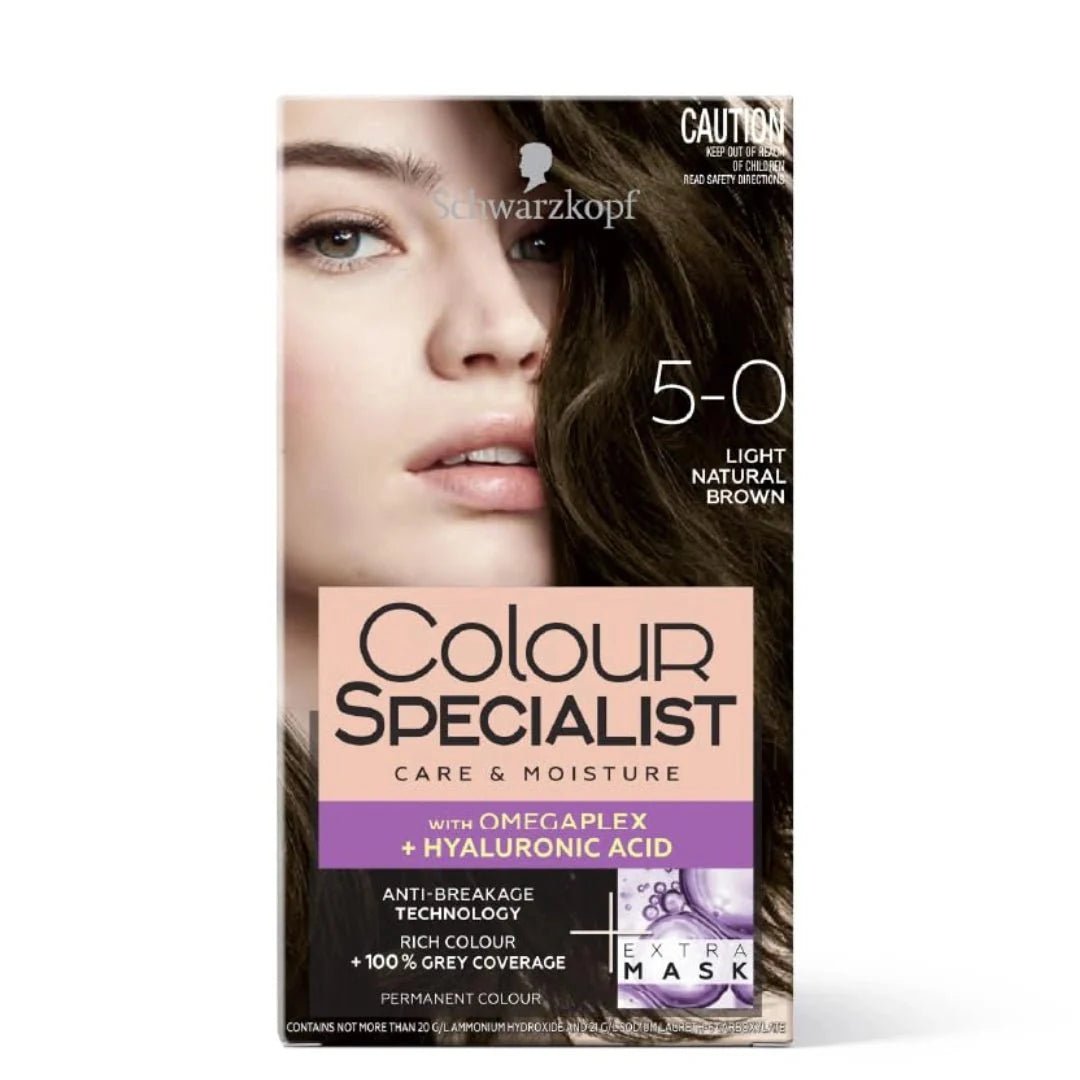 sc5lmabr - Schwarzkopf Colour Specialist Permanent Hair Colour - 5.0 Light Natural Brown (165ml) - Looknstyle