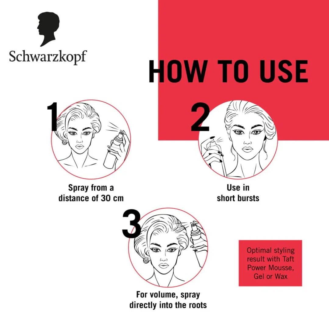 sch94 - Schwarzkopf Taft Power Hair Spray 5 Power Hold (250ml) - Looknstyle