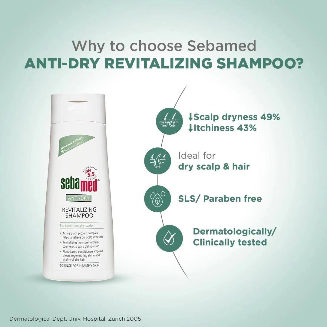 sereshp - Sebamed Anti - Dry Revitalizing Shampoo | pH 5.5 I Confirmed 49% less dryness in 3 weeks | Dermatologically & clinically tested | 200ml - Looknstyle